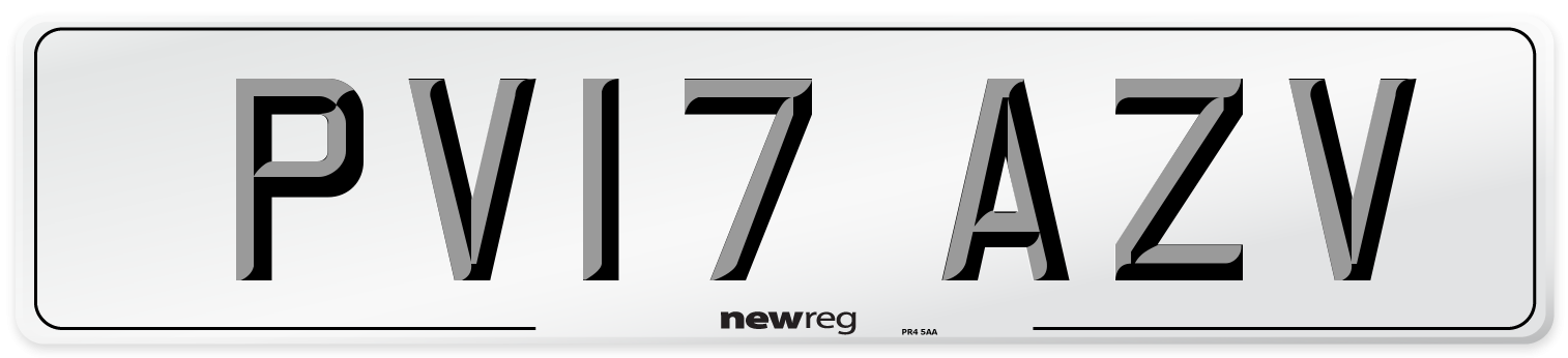 PV17 AZV Number Plate from New Reg